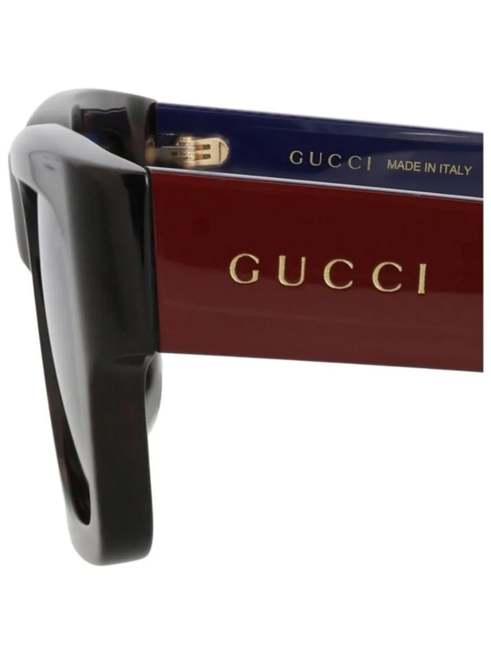 New Gucci Mens Square/Rectangle Havana Red Blue Fashion Designer Sunglasses